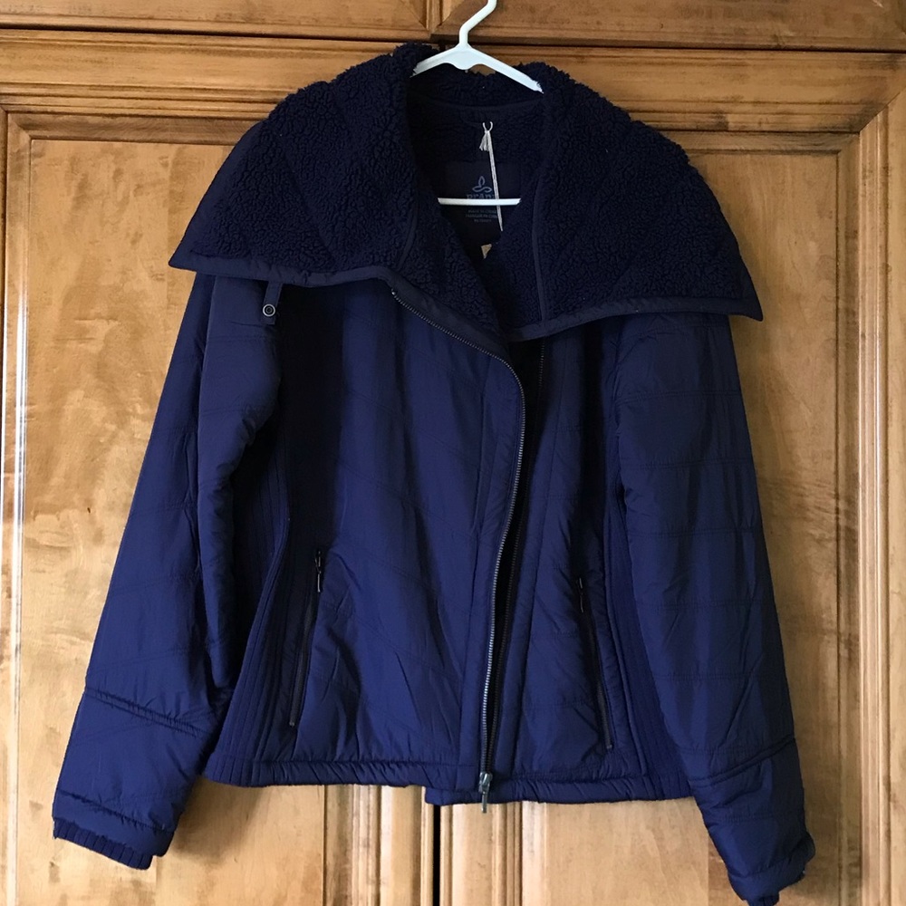 prAna Diva Jacket Indigo side zip w/ fleece lining